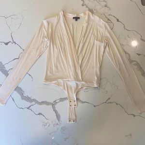 Blush Pink Open-neck Bodysuit